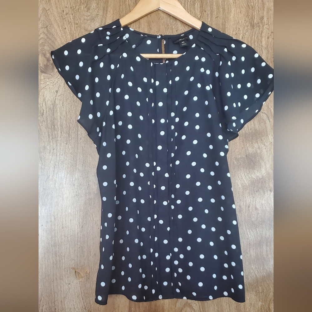 Worthington Black and White Polka Dot Blouse